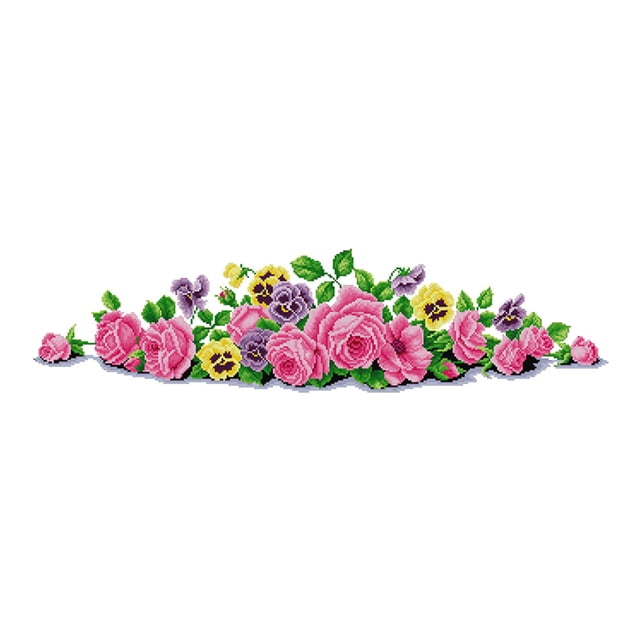 Cuadros Decorativos 14CT Sello Kits de Punto de Cruz DIY Plantas Algodón Ecológico Costura (H115) Tmvgtek embutido en tela
