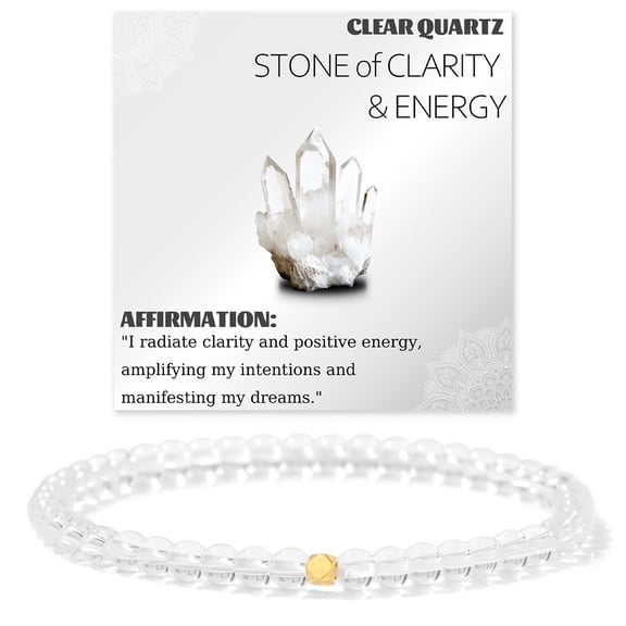 Top-kevin 4mm Natural Crystal Gemstone Stretch Bracelets – Handmade Reiki Energy Healing Jewelry for Meditation,Yoga, Unisex