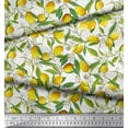 thumbnail image 2 of Soimoi Polyester Crepe Fabric Leaves,Floral & Lemon Vegetable Printed Craft Fabric by The Yard 42 Inch Wide, 2 of 3