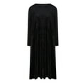 thumbnail image 3 of OSFVNOXV Fall Wedding Guest Dress for Women Long Sleeve Velvet Maxi Dress Loose Fit Shift Dress for Evening Birthday Party, 3 of 6