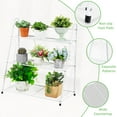 thumbnail image 3 of Zenco 28.4" x 12.2" x 27" 3-Tier White Metal Plant Stand, 3 of 8