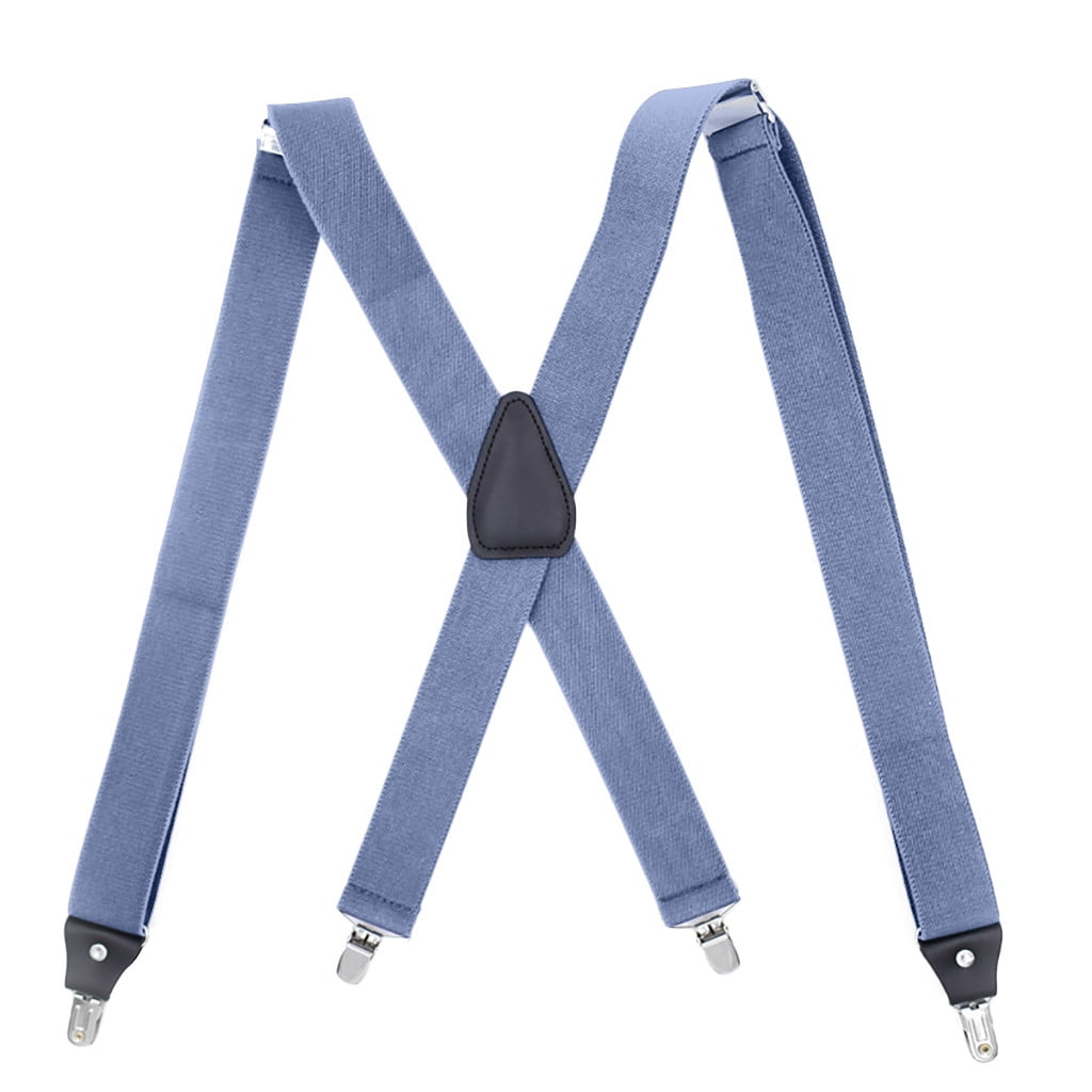 Pxiakgy Mens Suspenders XBack 3.5cm Wide Adjustable Solid Straight Clip