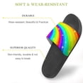 thumbnail image 3 of GZHJMY Stylish Slides for Women Men, Rainbow Swirl Background with Stars Soft Flexible Slip-on Sandals Slippers, 3 of 7