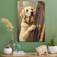 thumbnail image 2 of Labrador Retriever Cute Dog Harp Stretched Canvas Size 8x12 – Retro Labrador Retriever Dog Batter in Action With Harp for Themed Living Room, 2 of 5