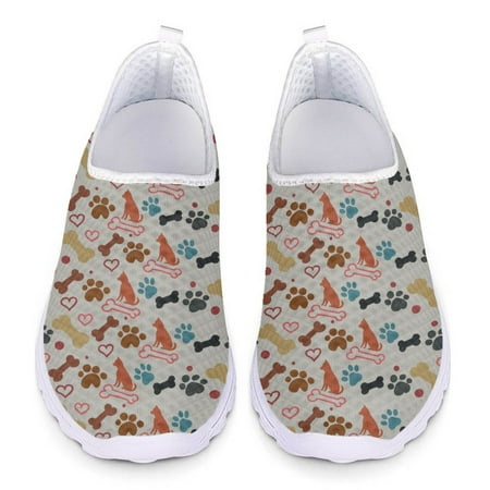 Colorful Dog Paw Woman Penny Loafers Women Running Sneakers Slip On Flats Female Mesh Casual Shoes Ladies Summer Beach Shoe