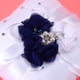 thumbnail image 4 of Cojín para anillos de boda de 20 x 20 cm con flores de perla (flor azul y blanca), 4 of 7