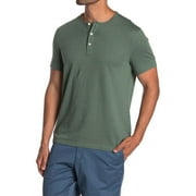 Michael Kors DARK GREEN Crepe Short Sleeve Henley, US Medium