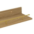 thumbnail image 2 of 3 Pack 16 Inch Floating Wall Shelves with Gold Metal Guardrail, Wall Mounted Shelf for Bedroom Bathroom Kitchen Living Room, Different Sizes, 2 of 6