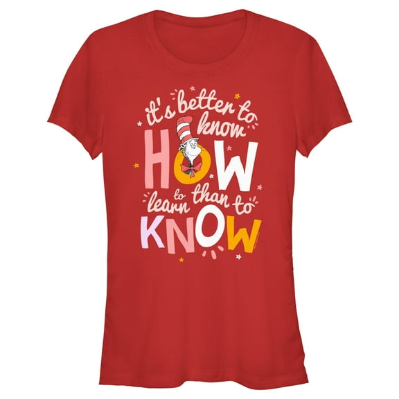 Junior's Dr. Seuss Cat in the Hat It's Better to Know Quote  Graphic T-Shirt