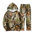 thumbnail image 4 of Nokdvo Mens Sweatsuit Camo Print Maple Leaf Print Sets with Pocket Long Sleeve Outfits Oversized Fashion Jogging Lounge Tracksuit,Light Green L, 4 of 4