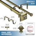 thumbnail image 3 of Urbanest Adjustable Double Curtain Rod Set Pila Manhattan Finials – 1″ Front & 5/8 Back Rod With Antique Brass Rod, 84–120 Inches, 3 of 6