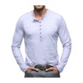 thumbnail image 1 of SUNSIOM Men's Spring Autumn Casual T-shirt Solid Color Long Sleeve Crewneck Button Up Tops, 1 of 5