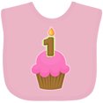thumbnail image 3 of Inktastic Pink 1st Birthday Cupcake Girls Baby Bib, 3 of 4