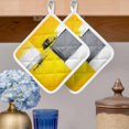 thumbnail image 2 of Oil Painting Yellow Grey Pot Holders for Kitchen Heatproof Potholder, 4 Pack Abstract Modern Street Grunge Art Hot Pads Multipurpose Oven Pads Cloth Potholders Trivet for Cooking and Baking, 2 of 8