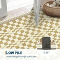 thumbnail image 6 of 4x6 Area Rug for Entryway, Non-Slip, Low Pile, Machine Washable, Modern Abstract Checkered, High Traffic, Baby Room, Kitchen, Yellow., 6 of 9