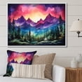 thumbnail image 2 of Designart "Aurora Borealis Mountains Purple Spectacle II" Extra Large Landscapes Framed Wall Art - Coastal Purple Landscape Cottage Mountains Winter Living Room Framed Canvas Art, 2 of 7