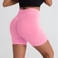 thumbnail image 5 of KPOPLK Women's Biker Shorts 2.5" No Front Seam High Waist Hidden Scrunch Workout Gym Yoga Running Shorts,Pink,Size L, 5 of 5