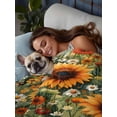 thumbnail image 3 of Spring Floral Queen Size Flat Sheet, Wrinkleproof & Fadeproof Cooling Flat Bed Sheet Only, Summer Sunflower Botanical Vintage Breathable Soft Bedding Top Sheets 90 x 102 Inches, 3 of 8