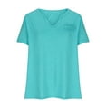 thumbnail image 6 of Lenpel Women's Plus Size T Shirts V Neck Short Sleeve Solid Color Casual Tee Tops Loose Tunic Blouses, 6 of 6