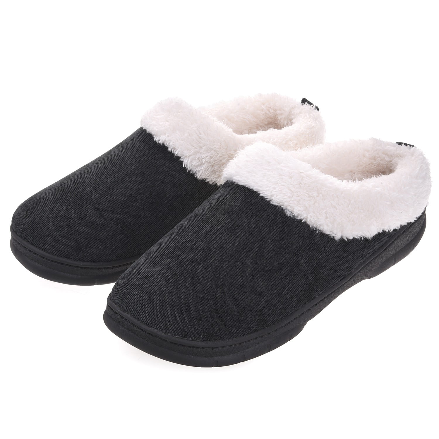 Vonmay - Men's Slippers House Shoes Fuzzy Fluffy Clog Slip On Memory ...