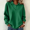 thumbnail image 6 of Tbopshirt Sweatshirts for Women Solid Color Shirt Lapel Patchwork Hoodie Sweatshirt V-Neck Long Sleeve Loose Casual Pullover with Collar Flap Flap Sports Top Hoodie,S-3XL, 6 of 8