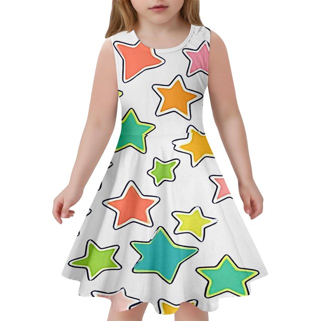 Robes Fille Robe Florale pour Filles Robe d'Anniversaire Tout-Petit Robes de Circonstance pour Filles Vêtements Bébé Fille Été 8-9 Ans Mode Filles