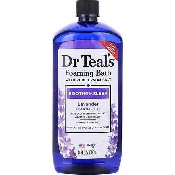 Dr. Teal's by Dr. Teal's Foaming Bath with Pure Epsom Salt Soothe & Sleep with Lavender --1000ml/34oz