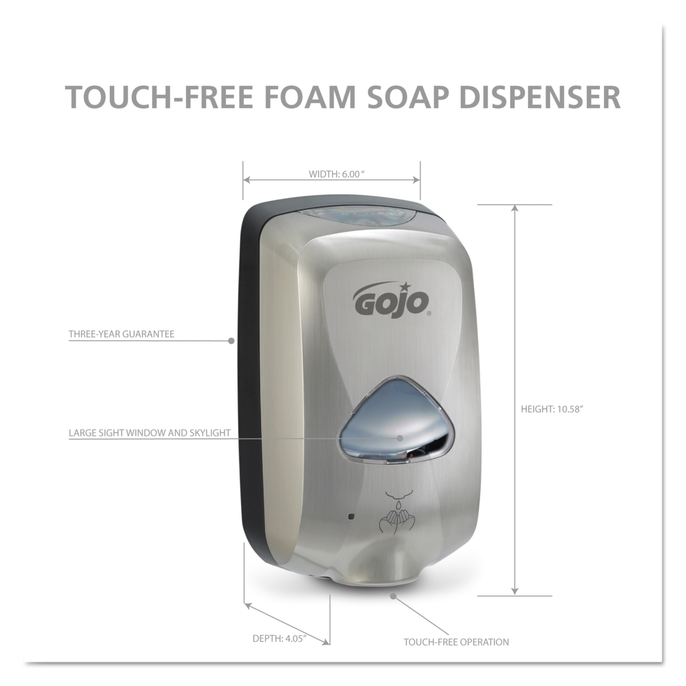GOJO Commercial Office Home Touchless Foam Handwash Soap Dispenser
