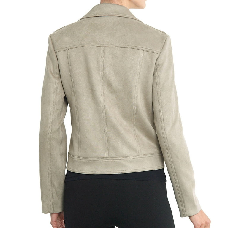 ジャケット PHILOSOPHY Women Jackets 0506 21211045 Beige PHILOSOPHY Women's Long Sleeve Faux Suede Moto Jacket in