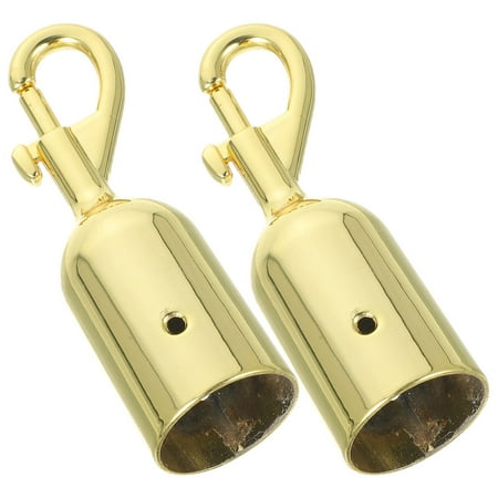 

2 Pcs Double-headed Metal Hook Welcome Pole Lanyard Concierge Post Guard Rope Isolation Belt Cordon Railing Lock (p Hook-gold) Stopper End Isolate Snap