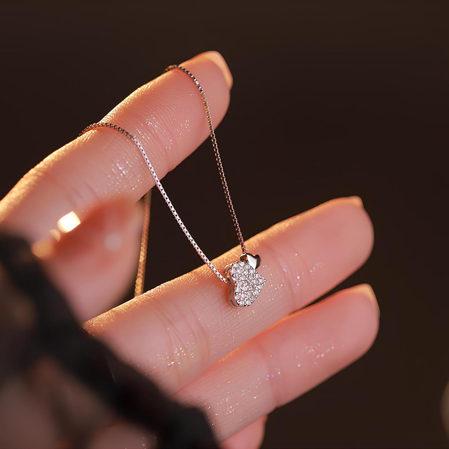 Leander S925 Sterling Silver Heart Necklace for Women Dainty 14k Gold Plated CZ Infinity Love Heart Opal North Star Pendant Choker Necklaces Trendy Chain Jewelry Birthday Gifts for Mom to Daughter