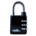 thumbnail image 1 of Candado Combinación WALLIS 3 Discos Arco Grueso Negro, 1 of 2