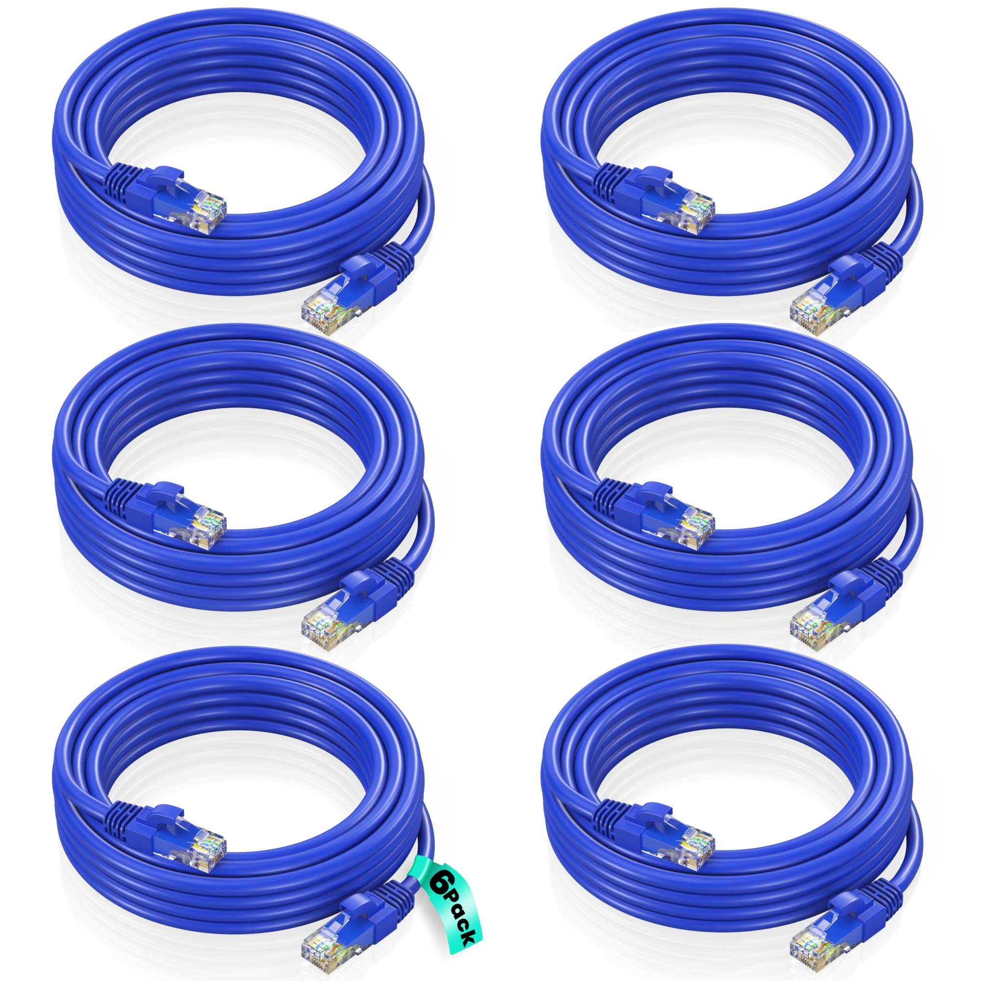 Cable & Cat6 Network Cable, 30 ft, Blue LAN Rj45