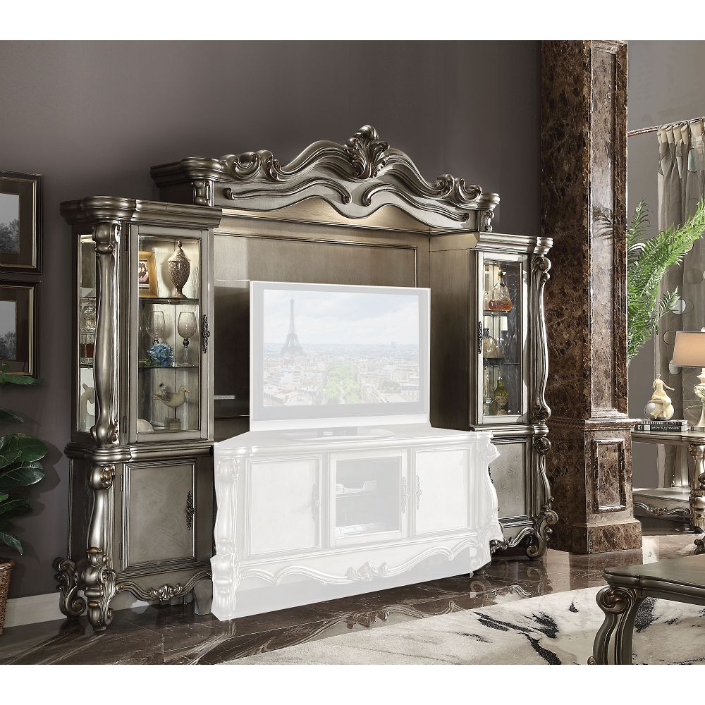 Versailles Entertainment Center (Side Piers & Bridge) in Antique Platinum 91820