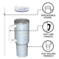 thumbnail image 4 of Modern 40oz Tumbler– Stainless Steel Insulated Tumbler with Handle and Straw, Large Capacity Travel Cup for Hot & Cold Drinks, 4 of 7