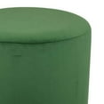 thumbnail image 2 of Mindy Ottoman, Light Green Velvet and Gold Metal Base, Round 19 Inch, 2 of 5