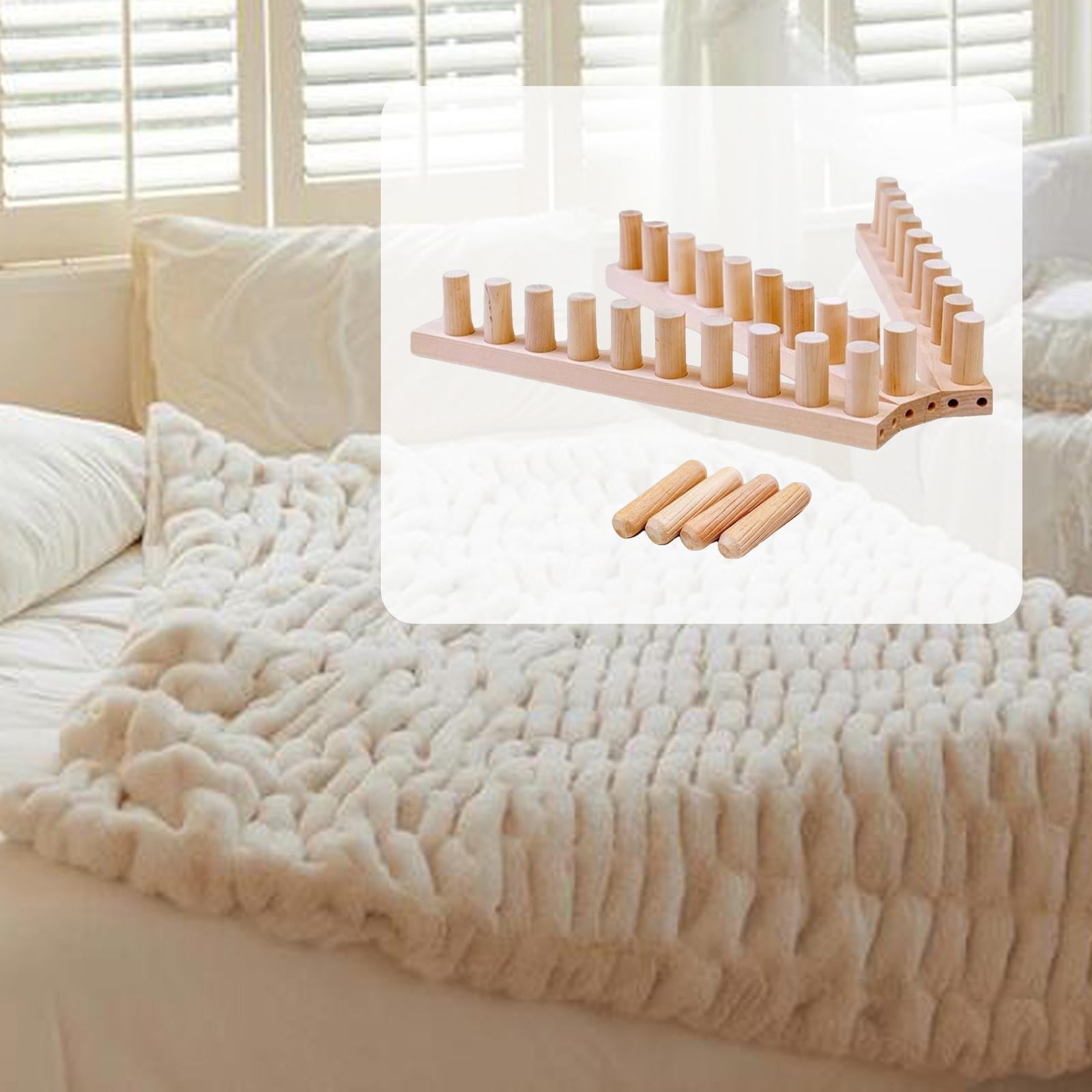 GUOOL Mini Weaving Frame Wooden Frame Hand Knitting Frame Peg Frame Chunky Wooden Blanket Knitting Frame for Relaxing Crafting And Home Decoration for Begin
