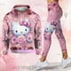 thumbnail image 2 of Sweat à capuche et leggings Hello Kitty pour femme, pantalon de yoga, pantalon de survêtement, mode sport, ensemble imbibé, mignon, 3D, nouveau, 2025, 2 of 4
