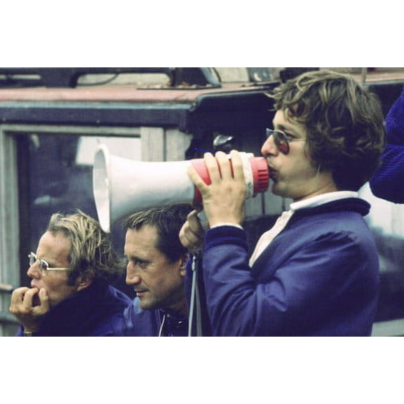 Jaws Color 24x36 Poster Steven Spielberg Directing scene whilst Roy Scheider Richard Dreyfus look on