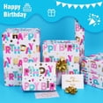 thumbnail image 4 of Birthday Wrapping Paper Roll - 1 Roll(17" x 33ft) - Pastel Happy Birthday Gift Wrap Supplies for Kids, 4 of 4