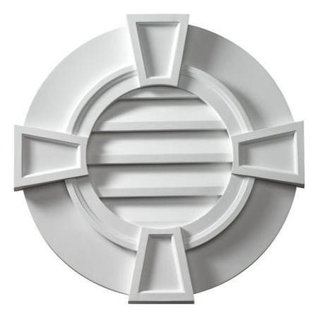 

24 W x 24 H x 3 1/2 P Round Louver w/ Flat Trim & Keystones Non-Functional