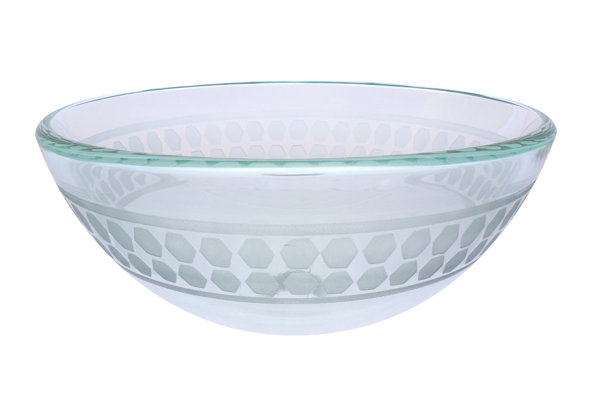 Miseno MNO-851-BN Circular 16-1/2" Glass Bathroom Sink; Brushed Nickel Drain