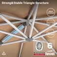 thumbnail image 4 of LAUSAINT HOME Outdoor Patio Umbrella with Base Included, 11 Feet Large Cantilever Windproof Offset Umbrella with 360-degree Rotation for Backyard, Pool, Lawn, Deck, Beige, 4 of 11