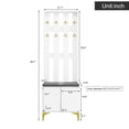 thumbnail image 3 of Coat Rack Set with Shoe Bench and Cushion, Coat Rack Front with Hooks, Shoe Cabinet with Drawers and Doors, 3 of 5
