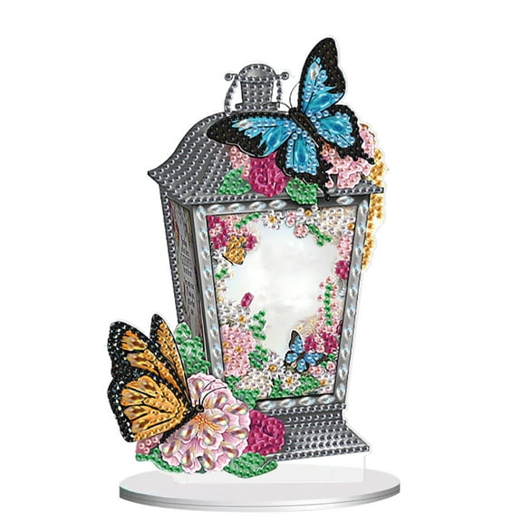 Diamond Art Painting Ornament, Butterfly Lamp Lamp DIY Desktop Decorations, Special Shape Diamond Art, Suitable for Home Decoration Ornaments and Gifts