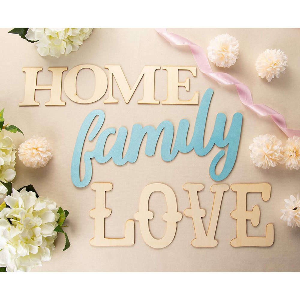 Be Loved In House: I Do Home Family Love Sign - Set of 3 Unfinished Wooden Family Sign