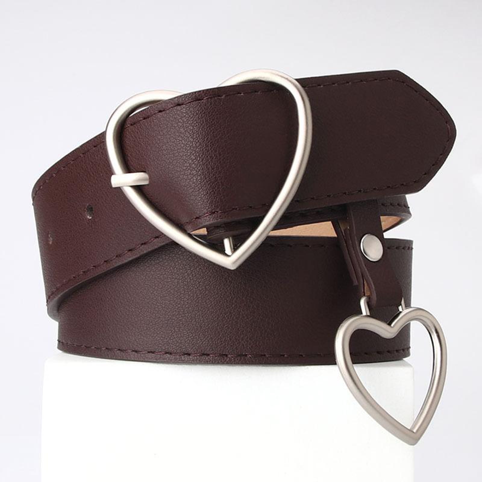 6846 Women Leather Punk Waist Belt- Black Pu Adjustable Ladies Belts Double Grommet Punk Belt for Women PU Leather Jeans Waist  main image 2
