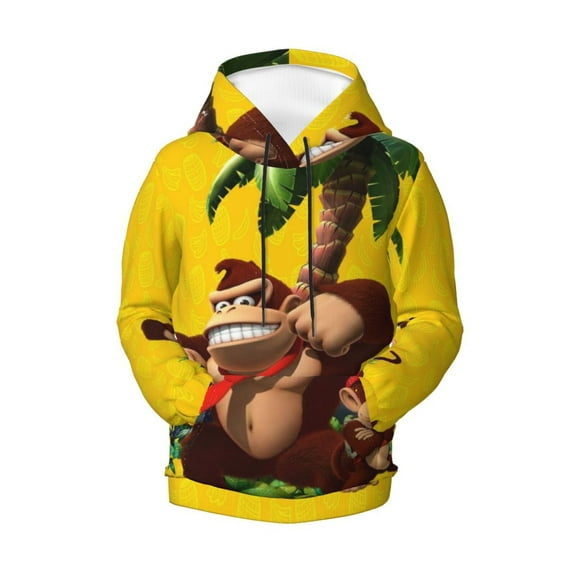 Boys Girls Don-key Kon Pullover Hoodies 3D Print Novelty Colorful Kids Hoodie Sweatshirts With Pocket