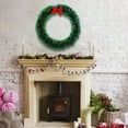 thumbnail image 2 of Corona de Navidad, corona de puerta delantera, guirnalda navideña de hojas blancas, corona de Navidad para sala de estar, ventana, fiesta, pared de Verde 25cmx25cm, 2 of 8