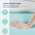 thumbnail image 5 of 3 Inch Memory Foam Mattress Topper Queen Size Breathable Gel Memory Foam Cooling Mattress Topper Mattress Pad Cover for Back Pain Bed Topper with Washable Cover, 5 of 11